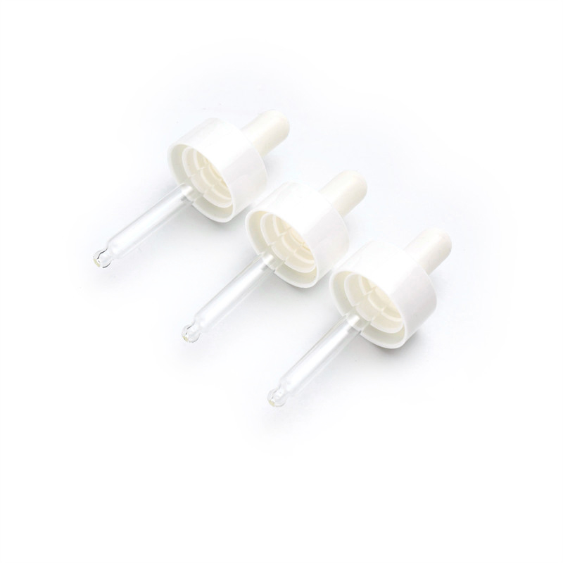 20mm 20/400 double plastic dropper and white silicon teat with glass pipette for facial essence