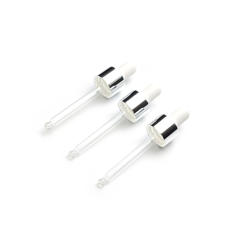 18mm 18/410 aluminum ring dropper with glass pipette and teat for 30ML glass bottle